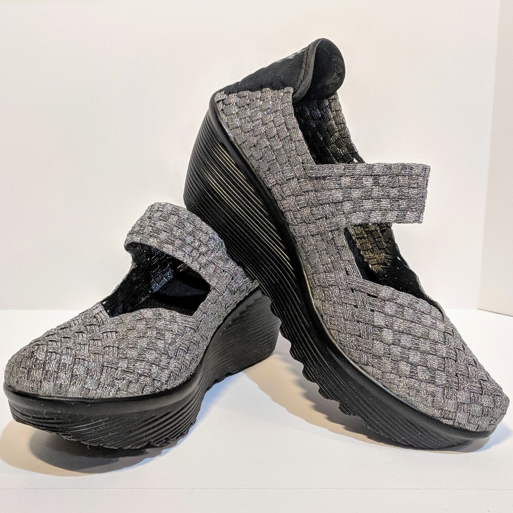 Sporty Woven Wedge Sandals